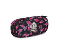Invicta Portapenne Round Plus, Ideale per Matite, Pennarelli, Colori, Accessori Zaino, Elementari, Medie, Superiori, Fuxia Berries, Bambine e Ragazze, rosa/nero