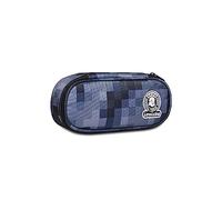 Invicta Portapenne Scuola Round Plus, Blu, PIXEL CAMO BLUE, Bustina Ovale Mono Scomparto con Elastici Porta Penne e Taschina Interna, Accessori Zaino, Scuola