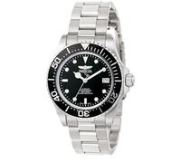 Invicta Pro Diver - Orologio da uomo in acciaio inossidabile con movimento automatico - 40 mm, Argento / Nero