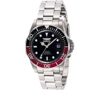 Invicta Pro Diver - Orologio da uomo in acciaio inossidabile con movimento automatico - 40 mm, Argento / Rosso