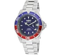 Invicta Pro Diver - Orologio da uomo in acciaio inossidabile con movimento automatico - 40 mm, Argento / Blu 5053