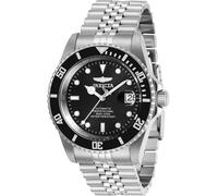 Invicta Pro Diver - Orologio da uomo in acciaio inossidabile con movimento automatico - 42 mm, Argento / Nero
