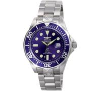 Invicta Grand Diver - Orologio da uomo in acciaio inossidabile con movimento automatico - 47 mm, Argento / Blu 3045