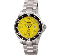 Invicta Grand Diver - Orologio da uomo in acciaio inossidabile con movimento automatico - 47 mm, Argento / Giallo