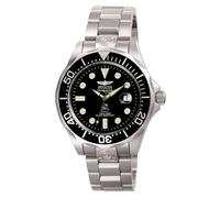 Invicta Grand Diver - Orologio da uomo in acciaio inossidabile con movimento automatico - 47 mm, Argento / Nero
