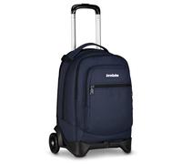 Invicta Trolley Plug Plain, Blu, 34 L, Doppio Scomparto, Cross-over System, Barra Telescopica, Tasca attrezzata, Scomparto porta pc, Tasca portaborraccia, Scuola media e superiore, Ragazzo