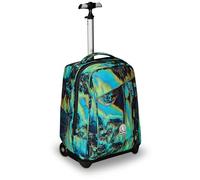 Invicta Trolley Scuola Benin Fantasy, Blu e Verde, 2 in 1, Con Spallacci Uso Zaino, Tasca porta Borraccia e Porta Laptop, Scuola & Viaggio, Ragazzi