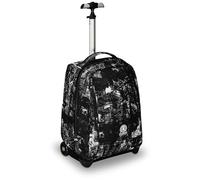 Invicta Trolley Scuola Benin Fantasy, Nero, 2 in 1, Con Spallacci Uso Zaino, Tasca porta Borraccia e Porta Laptop, Scuola & Viaggio, Ragazzi