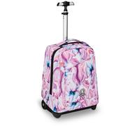 Invicta Trolley Scuola Benin Fantasy, Rosa e Viola, 2 in 1, Con Spallacci Uso Zaino, Tasca porta Borraccia e Porta Laptop, Scuola & Viaggio, Ragazzi