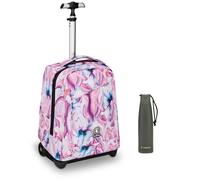 Invicta Trolley Scuola Benin Fantasy, Rosa e Viola, 2 in 1, Con Spallacci Uso Za