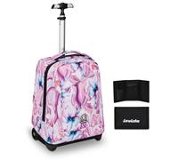 Invicta Trolley Scuola Benin Fantasy, Rosa e Viola, 2 in 1, Con Spallacci Uso Za