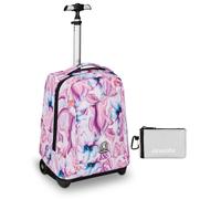 Invicta Trolley Scuola Benin Fantasy, Rosa e Viola, 2 in 1, Con Spallacci Uso Za