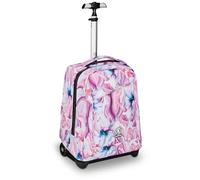 Invicta Trolley Scuola Benin Fantasy, Rosa e Viola, 2 in 1, Con Spallacci Uso Zaino, Tasca porta Borraccia e Porta Laptop, Scuola & Viaggio, Ragazzi