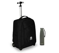 Invicta Trolley Scuola Benin Solid, Nero, 2 in 1, Con Spallacci Uso Zaino, Tasca
