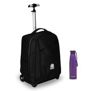 Invicta Trolley Scuola Benin Solid, Nero, 2 in 1, Con Spallacci Uso Zaino, Tasca porta Borraccia e Porta Laptop, Scuola & Viaggio, Ragazzi Borraccia, Viola, Borraccia Ter