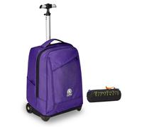Invicta Trolley Scuola Benin Solid, Viola, 2 in 1, Con Spallacci Uso Zaino, Tasc