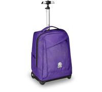 Invicta Trolley scuola Benin Solid - 2in1 Viola con spallacci, porta laptop e tasca porta borraccia