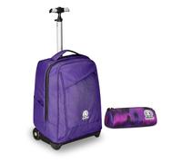 Invicta Trolley Scuola Benin Solid, Viola, 2 in 1, Con Spallacci Uso Zaino, Tasc