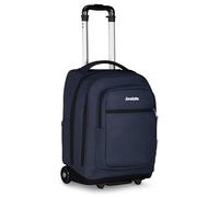 Invicta Trolley Scuola Bump,Blu, 38 L, Doppio Scomparto, Barra Telescopica, Ruote 75 mm, Tasca attrezzata, Scomparto porta pc, Tasche portaborraccia, Scuola media e superiore, Ragazzo, Ragazza