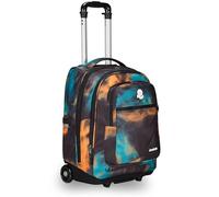Invicta Trolley Scuola Bump Fantasy, Arancione, Zaino Doppio Scomparto Con Carrello Fisso, Tasca PC, Tasca Borraccia, Tasca Con Organizer e Crossover System, Zaino Trolley Medie Superiori e Viaggio