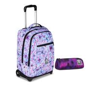 Invicta Trolley Scuola Fisso New Benin Fantasy, Lilla, 2 in 1, Doppio Uso, Troll