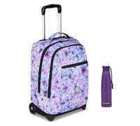 Invicta Trolley Scuola Fisso New Benin Fantasy, Lilla, 2 in 1, Doppio Uso, Trolley e Zaino, Zaino Scuola e Viaggio, Ragazzo e Ragazza + Invicta Borraccia, Viola, Borraccia Termica