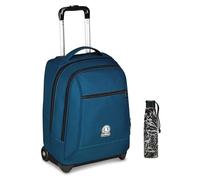 Invicta Trolley Scuola Fisso New Benin Solid, Blu, 2 in 1, Doppio Uso, Trolley e Zaino, Zaino Scuola e Viaggio, Ragazzo e Ragazza + Invicta Borraccia, Nero, Borraccia Termica in Ac