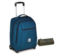 Invicta Trolley Scuola Fisso New Benin Solid, Blu, 2 in 1, Doppio Uso, Trolley e Zaino, Zaino Scuola e Viaggio, Ragazzo e Ragazza + BUSTINA INVICTA LOGO