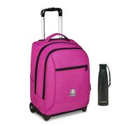 Invicta Trolley Scuola Fisso New Benin Solid, Fucsia, 2 in 1, Doppio Uso, Trolle