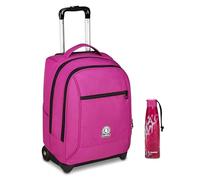 Invicta Trolley Scuola Fisso New Benin Solid, Fucsia, 2 in 1, Doppio Uso, Trolle