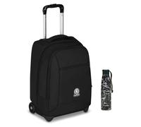 Invicta Trolley Scuola Fisso New Benin Solid, Nero, 2 in 1, Doppio Uso, Trolley