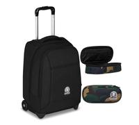 Invicta Trolley Scuola Fisso New Benin Solid, Nero, 2 in 1, Doppio Uso, Trolley
