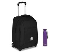 Invicta Trolley Scuola Fisso New Benin Solid, Nero, 2 in 1, Doppio Uso, Trolley e Zaino, Zaino Scuola Viaggio, Ragazzo e Ragazza + Invicta Borraccia, Viola, Borraccia Termica in Ac