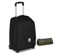 Invicta Trolley Scuola Fisso New Benin Solid, Nero, 2 in 1, Doppio Uso, Trolley e Zaino, Zaino Scuola Viaggio, Ragazzo e Ragazza + BUSTINA INVICTA LOGO