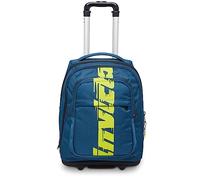 Invicta Trolley Scuola New Bump, Blu, New Way Logo, 2 in 1, Doppio Uso, con Spallacci Uso Zaino, Doppio Scomparto con Tasca Porta PC, Porta Borraccia, con Organizer, Maxi Capienza, Scuola e Viaggio