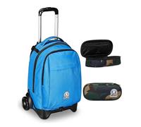 Invicta Trolley Scuola New Tech Solid Invicta, Azzurro, 3 in 1, Zaino con Carrello Sganciabile, Multi tasche, Maxi Capienrte, Scuola, Viaggio e Tempo Libero, Ragazzi + BUST R.PLUS