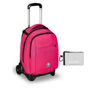 Invicta Trolley Scuola New Tech Solid Invicta, Rosa, 3 in 1, Zaino con Carrello