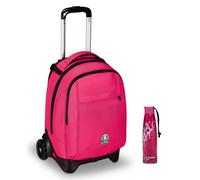 Invicta Trolley Scuola New Tech Solid Invicta, Rosa, 3 in 1, Zaino con Carrello