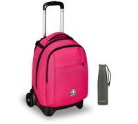 Invicta Trolley Scuola New Tech Solid Invicta, Rosa, 3 in 1, Zaino con Carrello
