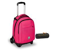 Invicta Trolley Scuola New Tech Solid Invicta, Rosa, 3 in 1, Zaino con Carrello
