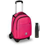 Invicta Trolley Scuola New Tech Solid Invicta, Rosa, 3 in 1, Zaino con Carrello