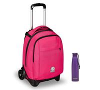 Invicta Trolley Scuola New Tech Solid Invicta, Rosa, 3 in 1, Zaino con Carrello