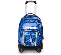Invicta Trolley Scuola Plug Fantasy, Blu, Multi Uso, Zaino Doppio Scomparto Con Carrello Sganciabile, Tasca PC, Tasca Borraccia e Tasca Con Organizer, Trolley Medie Superiori Viaggio, Ragazzo