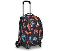 Invicta Trolley Scuola Plug Fantasy, Nero, Multi Uso, Zaino Doppio Scomparto Con Carrello Sganciabile, Tasca PC, Tasca Borraccia e Tasca Con Organizer, Trolley Medie Superiori Viaggio, Ragazza