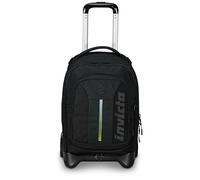 Invicta Trolley Scuola Plug Led, Nero, Multi Uso, Zaino Doppio Scomparto Con Carrello Sganciabile, Tasca PC, Tasca Borraccia e Tasca Con Organizer, Trolley Medie Superiori Viaggio, Ragazzo