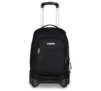 Invicta Trolley Scuola Plug, Nero, 3 in 1, Zaino Doppio Scomparto Con Carrello Sganciabile, Tasca Per PC, Tasca Per Borraccia, 34 lt, Scuola Media e Superiore, Viaggio, Zaino Ragazza, Ragazzo