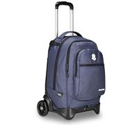 Invicta Trolley Scuola Plug Plain, Blu, Multi Uso, Zaino Doppio Scomparto Con Carrello Sganciabile, Tasca PC, Tasca Borraccia e Tasca Con Organizer, Trolley Medie Superiori Viaggio