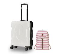 Invicta Trolley Travel - Bagaglio a Mano - Bianco - 33 Litri, Rigido da Cabina con 4 Ruote Girevoli + ZAINO MINISAC HERITAGE - Invicta - Viaggi e Tempo Libero