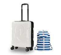 Invicta Trolley Travel - Bagaglio a Mano - Bianco - 33 Litri, Rigido da Cabina con 4 Ruote Girevoli + ZAINO MINISAC NEXT - Invicta - Viaggi e Tempo Libero