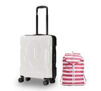 Invicta Trolley Travel - Bagaglio a Mano - Bianco - 33 Litri, Rigido da Cabina con 4 Ruote Girevoli + ZAINO MINISAC NEXT - Invicta - Viaggi e Tempo Libero